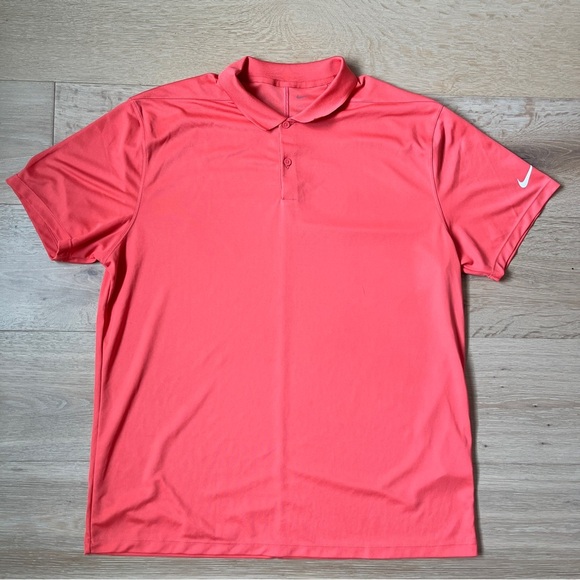 Nike Dri-Fit Coral Red Orange Golf Polo Shirt Sz XL *U23 - Picture 1 of 4